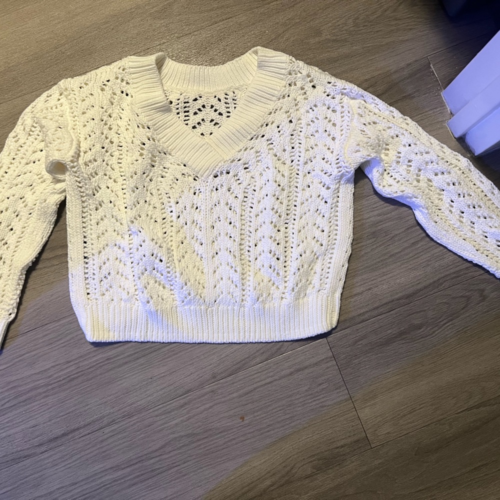 Intermix crochet sweater